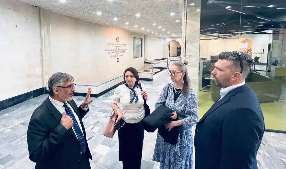 The Green Agenda project management team visits the American University of Armenia (Photograph by Ilona Kazaryan)